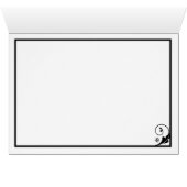 白黒のダマスク結婚式のテーブル番号 (内部横(下))