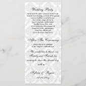 白黒のダマスク結婚式プログラム プログラム (裏面)