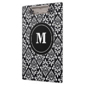 白黒のダマスク織のモノグラムのクリップボード クリップボード (左)