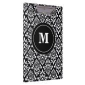 白黒のダマスク織のモノグラムのクリップボード クリップボード (右)