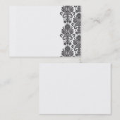 白黒のダマスク織の名刺 名刺 (正面/裏面)