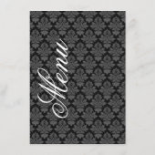 白黒のダマスコウェディングテーブルメニュー メニュー (裏面)