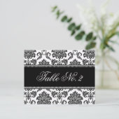 白黒のダマスコウェディングテーブル番号 ポストカード (スタンド正面)