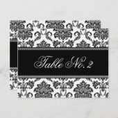 白黒のダマスコウェディングテーブル番号 ポストカード (正面/裏面)