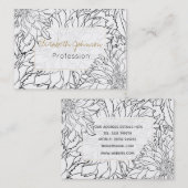 白黒のダリアフラワー 名刺 (正面/裏面)