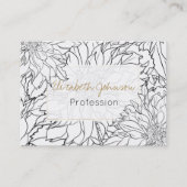 白黒のダリアフラワー 名刺 (正面)