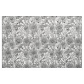 白黒のダンデリオン牧草地 ファブリック (ヤード)