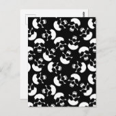 白黒のダークエステティックスカルパターン ポストカード (正面/裏面)