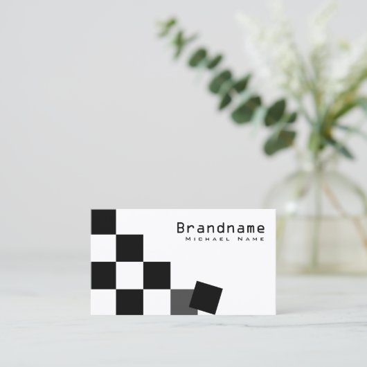 白黒のチェスモダン盤と写カッコいい真 名刺 (スタンド正面)