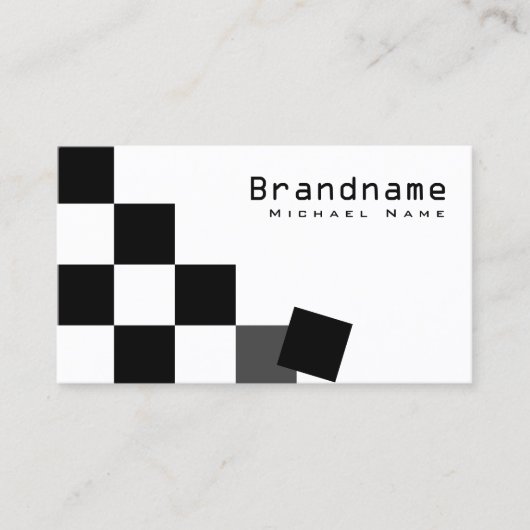 白黒のチェスモダン盤と写カッコいい真 名刺 (正面)