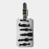 白黒のチェス盤の駒 ラゲッジタグ (正面縦)