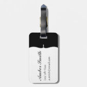 白黒のチェス盤の駒 ラゲッジタグ (裏面縦)