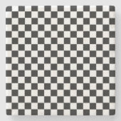 白黒のチェックラシックカーボード ストーンコースター (正面)