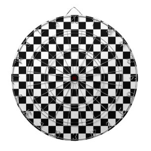 白黒のチェックラシックカーボード ダーツボード