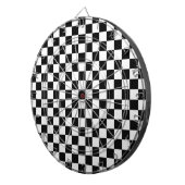 白黒のチェックラシックカーボード ダーツボード (正面右)