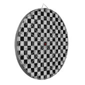 白黒のチェックラシックカーボード ダーツボード (正面左)