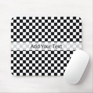 白黒のチェックラシックカーボード マウスパッド