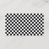 白黒のチェックラシックカーボード 名刺 (正面)