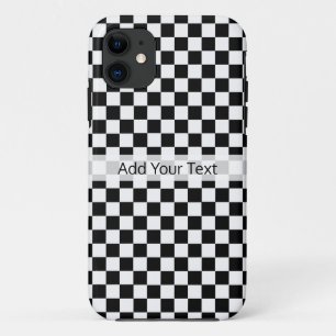 白黒のチェックラシックカーボード iPhone 11 ケース