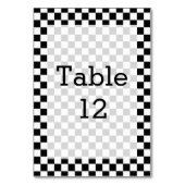白黒のチェックラシックカーボード(STaylor) テーブルナンバー (裏面)