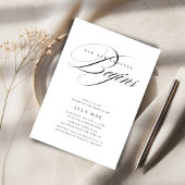 白黒のチャプターがオンラインで開始するブライダルシャワー 招待状