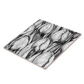 白黒のチューリップ タイル (側面)