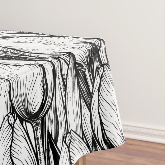 白黒のチューリップ テーブルクロス (インサイチュ)