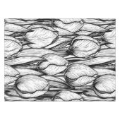 白黒のチューリップ テーブルクロス (正面(横))