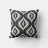 白黒のティアドロップのジオメトモダンリパターン クッション (裏面)