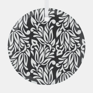 白黒のテキスタイル。 ガラスオーナメント