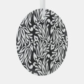 白黒のテキスタイル。 ガラスオーナメント (正面右)