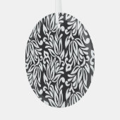 白黒のテキスタイル。 ガラスオーナメント (正面左)