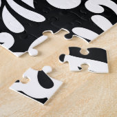 白黒のテキスタイル。 ジグソーパズル (側面)