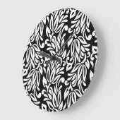 白黒のテキスタイル。 ラージ壁時計 (傾斜)