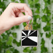 白黒のテント キーホルダー (手)