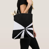 白黒のテント トートバッグ (クローズアップ)