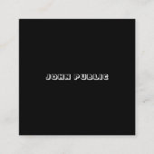 白黒のテンプレートのモダンB&Wのエレガントなミニマリスト スクエア名刺 (正面)