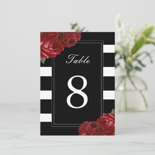 白黒のテーストライプブル番号 招待状 (スタンド正面)