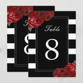 白黒のテーストライプブル番号 招待状