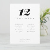 白黒のテーブル番号とゲスト名 (スタンド正面)