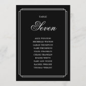 白黒のテーブル番号座席表 招待状 (裏面)