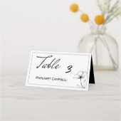 白黒のテーブ結婚ル番号座席表 プレイスカード (正面)