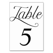 白黒のテーミニマルブル結婚カード テーブルナンバー (正面)