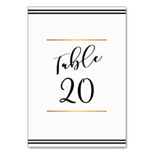 白黒のテー結婚ブルカード テーブルナンバー