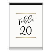 白黒のテー結婚ブルカード テーブルナンバー (裏面)