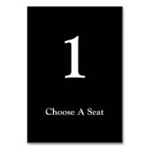 白黒のテー結婚ブル番号カード テーブルナンバー (裏面)