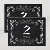 白黒のテー結婚ブル番号 ポストカード (正面/裏面)