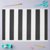 白黒のデコペストライプージ紙 薄葉紙 (クラフト)