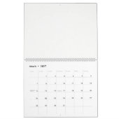 白黒のデザイン像華美 カレンダー (3月 2027)