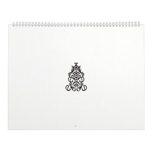 白黒のデザイン像華美 カレンダー (カバー)